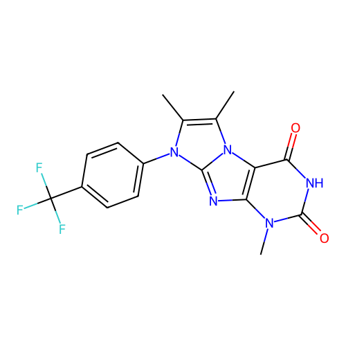 4,7,8-Trimethyl-6-[4-(trifluoromethyl)phenyl]purino[7,8-a]imidazole-1,3-dione structure