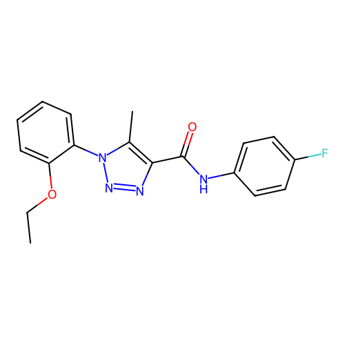 1-(2-ethoxyphenyl)-N-(4-fluorophenyl)-5-methyl-1H-1,2,3-triazole-4-carboxamide structure