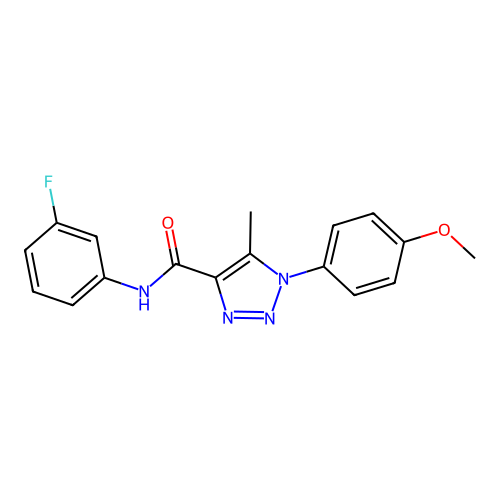 N-(3-fluorophenyl)-1-(4-methoxyphenyl)-5-methyl-1H-1,2,3-triazole-4-carboxamide structure