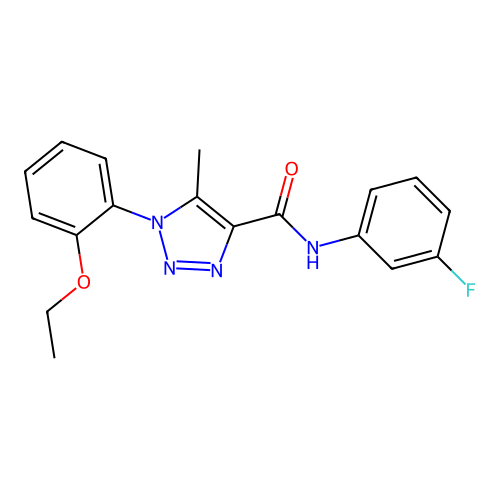 1-(2-ethoxyphenyl)-N-(3-fluorophenyl)-5-methyl-1H-1,2,3-triazole-4-carboxamide structure