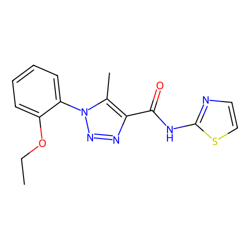 1-(2-ethoxyphenyl)-5-methyl-N-(1,3-thiazol-2-yl)triazole-4-carboxamide structure
