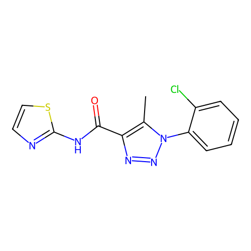 1-(2-chlorophenyl)-5-methyl-N-(1,3-thiazol-2-yl)triazole-4-carboxamide structure