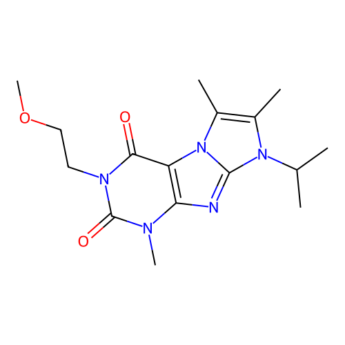 2-(2-Methoxyethyl)-4,7,8-trimethyl-6-propan-2-ylpurino[7,8-a]imidazole-1,3-dione structure