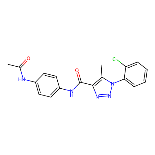 N-(4-acetamidophenyl)-1-(2-chlorophenyl)-5-methyltriazole-4-carboxamide structure