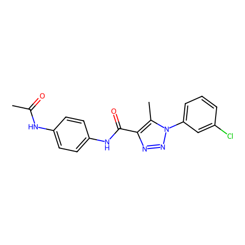 N-(4-acetamidophenyl)-1-(3-chlorophenyl)-5-methyltriazole-4-carboxamide structure