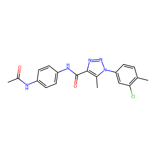 N-(4-acetamidophenyl)-1-(3-chloro-4-methylphenyl)-5-methyltriazole-4-carboxamide structure