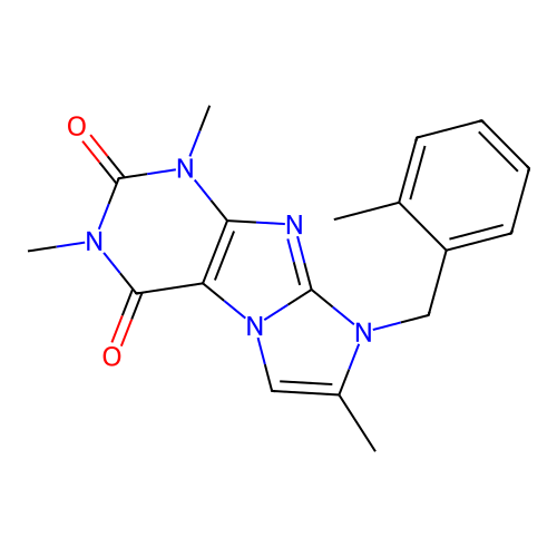 2,4,7-Trimethyl-6-[(2-methylphenyl)methyl]purino[7,8-a]imidazole-1,3-dione structure