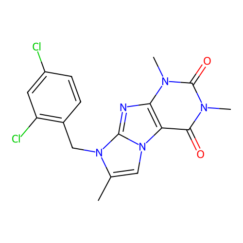6-[(2,4-Dichlorophenyl)methyl]-2,4,7-trimethylpurino[7,8-a]imidazole-1,3-dione structure