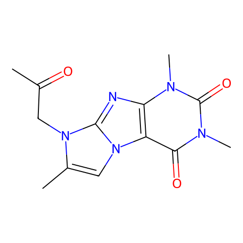 2,4,7-Trimethyl-6-(2-oxopropyl)purino[7,8-a]imidazole-1,3-dione structure