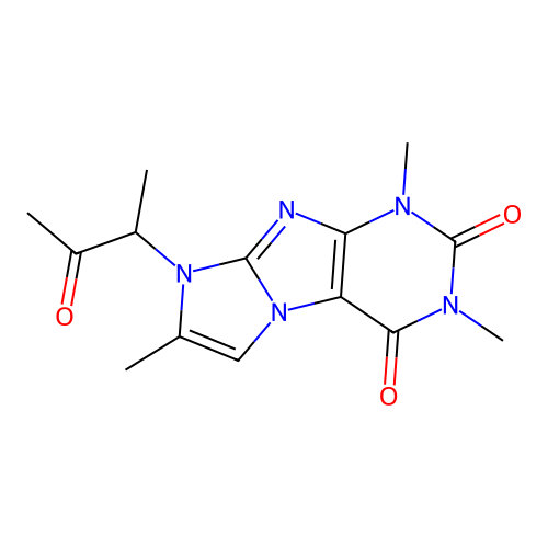 2,4,7-Trimethyl-6-(3-oxobutan-2-yl)purino[7,8-a]imidazole-1,3-dione structure