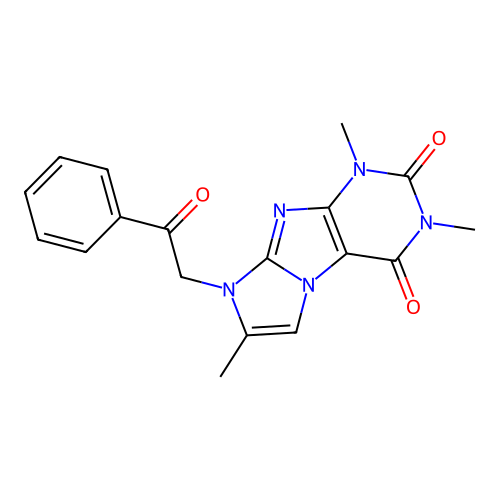 2,4,7-Trimethyl-6-phenacylpurino[7,8-a]imidazole-1,3-dione structure