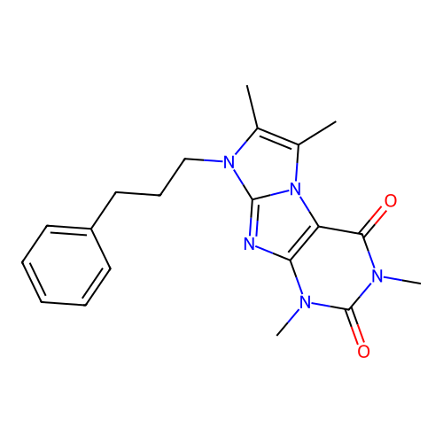 2,4,7,8-Tetramethyl-6-(3-phenylpropyl)purino[7,8-a]imidazole-1,3-dione structure