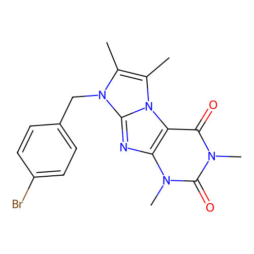 6-[(4-Bromophenyl)methyl]-2,4,7,8-tetramethylpurino[7,8-a]imidazole-1,3-dione structure