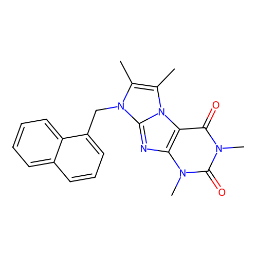 2,4,7,8-Tetramethyl-6-(naphthalen-1-ylmethyl)purino[7,8-a]imidazole-1,3-dione structure