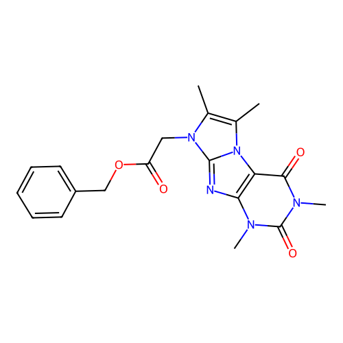 Benzyl 2-(2,4,7,8-tetramethyl-1,3-dioxopurino[7,8-a]imidazol-6-yl)acetate structure