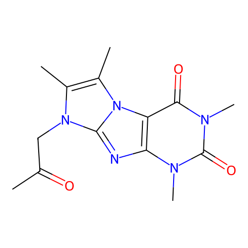 2,4,7,8-Tetramethyl-6-(2-oxopropyl)purino[7,8-a]imidazole-1,3-dione structure