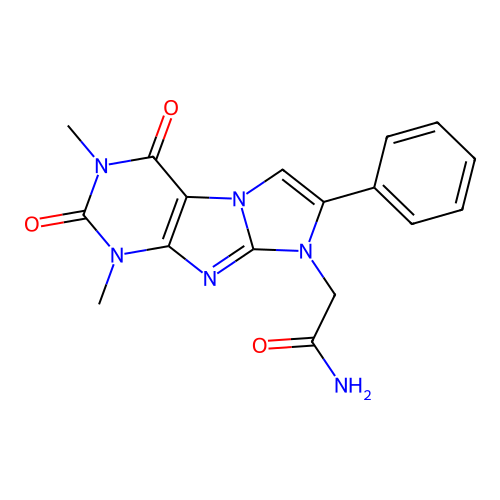 2-(2,4-Dimethyl-1,3-dioxo-7-phenylpurino[7,8-a]imidazol-6-yl)acetamide structure