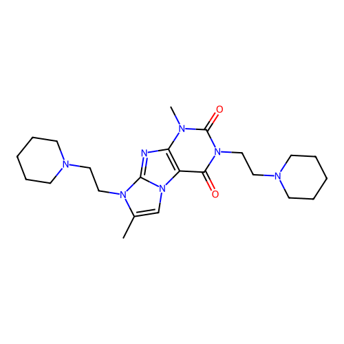 4,7-Dimethyl-2,6-bis(2-piperidin-1-ylethyl)purino[7,8-a]imidazole-1,3-dione structure