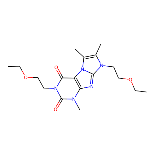 2,6-Bis(2-ethoxyethyl)-4,7,8-trimethylpurino[7,8-a]imidazole-1,3-dione structure