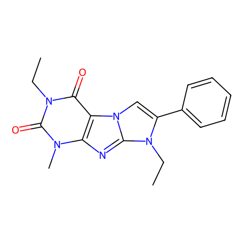 2,6-Diethyl-4-methyl-7-phenylpurino[7,8-a]imidazole-1,3-dione structure