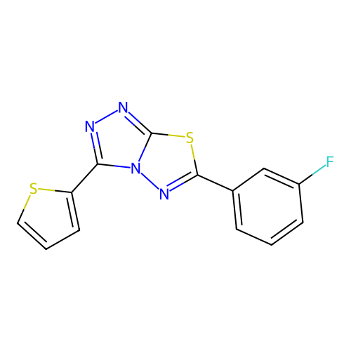 6-(3-Fluorophenyl)-3-thiophen-2-yl-[1,2,4]triazolo[3,4-b][1,3,4]thiadiazole structure