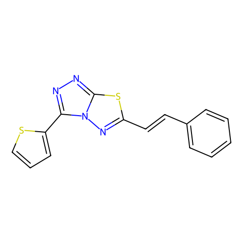 6-(2-Phenylvinyl)-3-(2-thienyl)[1,2,4]triazolo[3,4-b][1,3,4]thiadiazole structure
