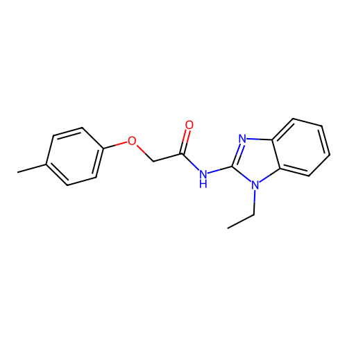 N-(1-ethyl-1H-benzimidazol-2-yl)-2-(4-methylphenoxy)acetamide structure