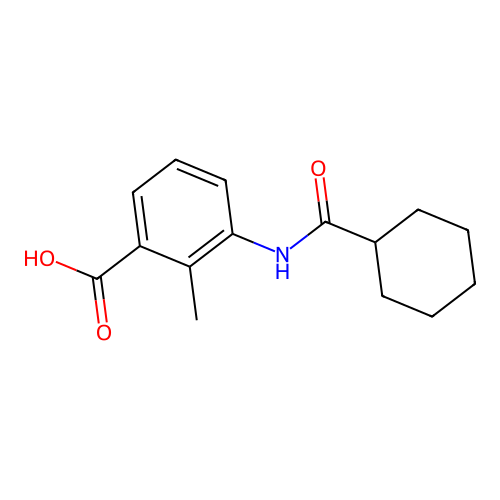 3-(Cyclohexanecarbonyl-amino)-2-methyl-benzoic acid structure