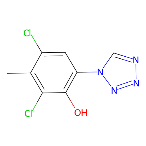 2,4-Dichloro-3-methyl-6-(tetrazol-1-yl)phenol structure