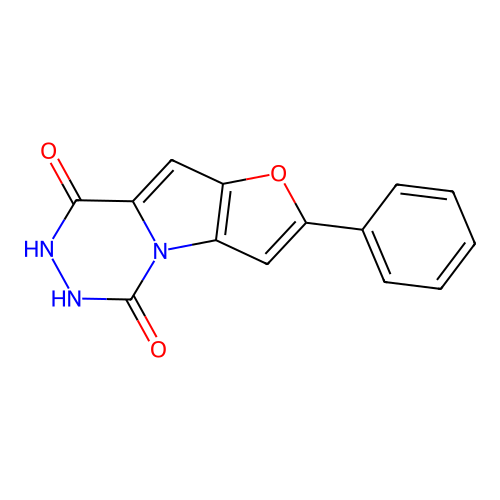 2-Phenyl-6,7-dihydrofuro[2',3':4,5]pyrrolo[1,2-d][1,2,4]triazine-5,8-dione structure