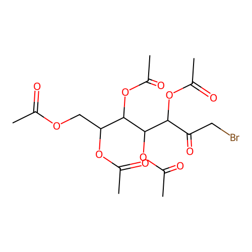 (2,3,4,5-Tetraacetyloxy-7-bromo-6-oxoheptyl) acetate structure
