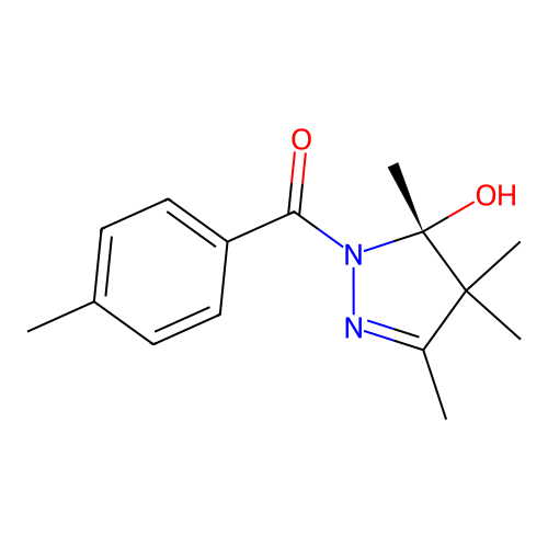1-(p-Methylbenzoyl)-5-hydroxy-3,4,4,5-tetramethyl-2-pyrazoline structure