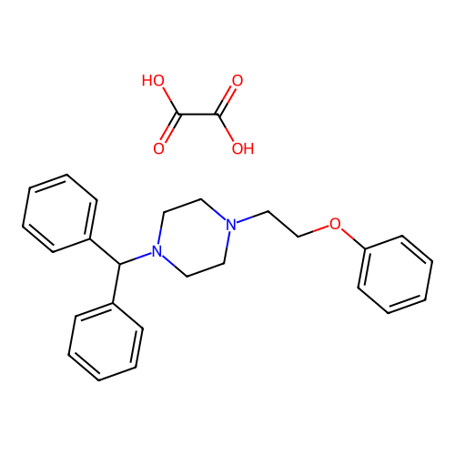 Piperazine, 1-(diphenylmethyl)-4-(2-phenoxyethyl)-, ethanedioate structure