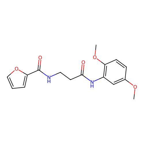 N-[3-(2,5-dimethoxyanilino)-3-oxopropyl]furan-2-carboxamide structure