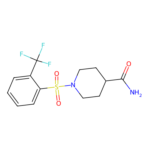 1-((2-(Trifluoromethyl)phenyl)sulfonyl)piperidine-4-carboxamide structure