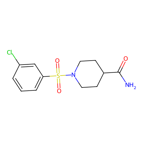 1-(3-Chlorophenyl)sulfonylpiperidine-4-carboxamide structure