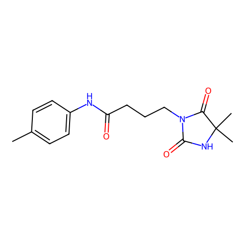 4-(4,4-dimethyl-2,5-dioxoimidazolidin-1-yl)-N-(4-methylphenyl)butanamide structure