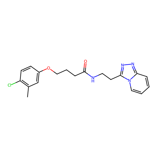 4-(4-chloro-3-methylphenoxy)-N-[2-([1,2,4]triazolo[4,3-a]pyridin-3-yl)ethyl]butanamide structure