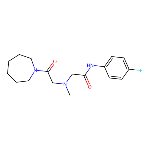 2-[[2-(azepan-1-yl)-2-oxoethyl]-methylamino]-N-(4-fluorophenyl)acetamide structure