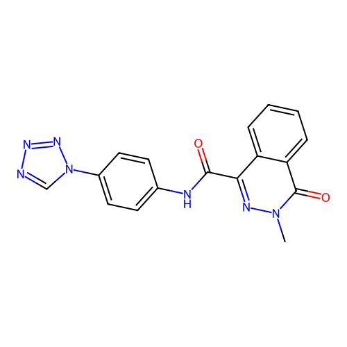 3-methyl-4-oxo-N-[4-(tetrazol-1-yl)phenyl]phthalazine-1-carboxamide structure
