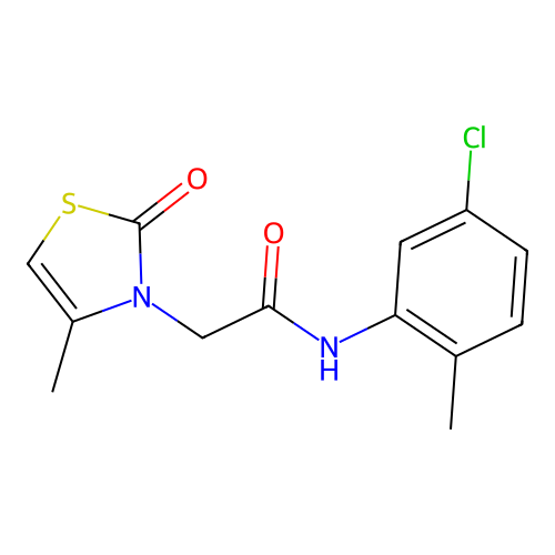 N-(5-chloro-2-methylphenyl)-2-(4-methyl-2-oxo-1,3-thiazol-3-yl)acetamide structure