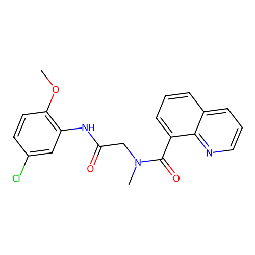 N-[2-(5-chloro-2-methoxyanilino)-2-oxoethyl]-N-methylquinoline-8-carboxamide structure