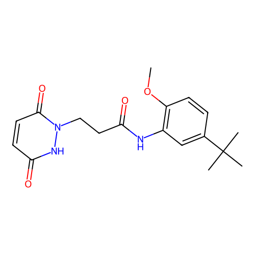 N-(5-tert-butyl-2-methoxyphenyl)-3-(3,6-dioxo-1H-pyridazin-2-yl)propanamide structure