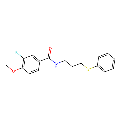 3-fluoro-4-methoxy-N-(3-phenylsulfanylpropyl)benzamide structure