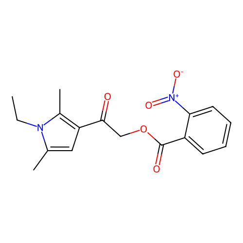 [2-(1-Ethyl-2,5-dimethylpyrrol-3-yl)-2-oxoethyl] 2-nitrobenzoate structure