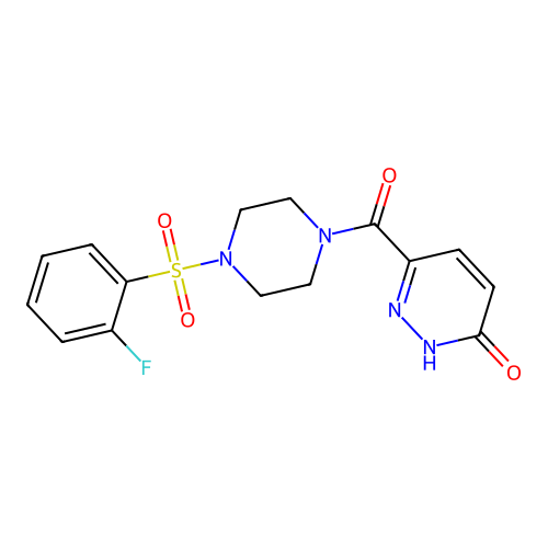 3-[4-(2-fluorophenyl)sulfonylpiperazine-1-carbonyl]-1H-pyridazin-6-one structure