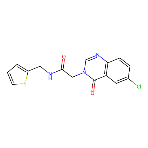 2-(6-chloro-4-oxo-3,4-dihydroquinazolin-3-yl)-N-[(thiophen-2-yl)methyl]acetamide structure