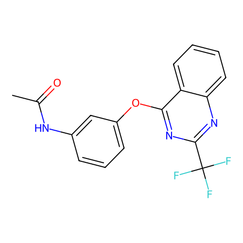N-[3-[2-(trifluoromethyl)quinazolin-4-yl]oxyphenyl]acetamide structure
