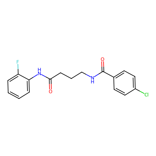4-chloro-N-[4-(2-fluoroanilino)-4-oxobutyl]benzamide structure
