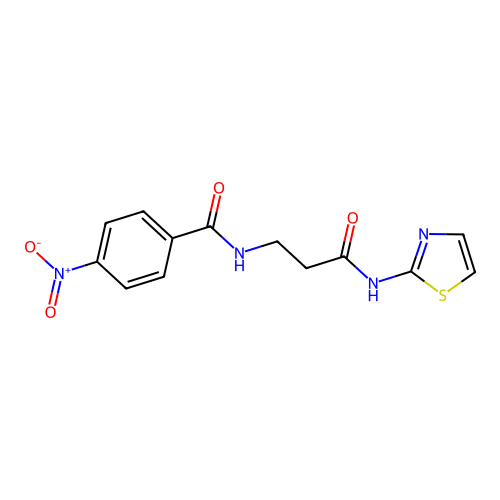 4-nitro-N-[3-oxo-3-(1,3-thiazol-2-ylamino)propyl]benzamide structure